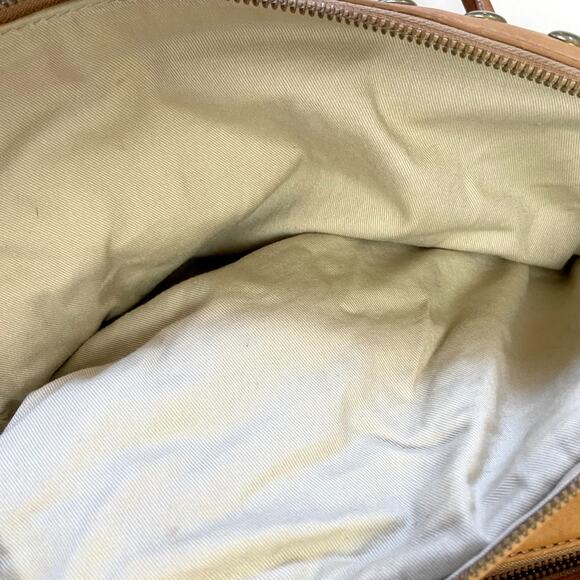 JCrew Leather Purse Brass Studs Shoulder Bag Y2K 2010s Indie Sleaze Double Zip - Picture 9 of 15